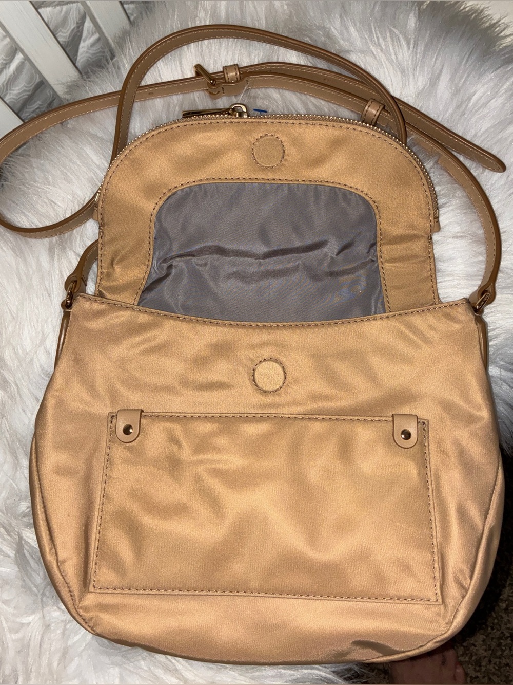Like New Marc Jacobs Preppy Nylon Mini Natasha Crossbody Bag Tan - Picture 4 of 8